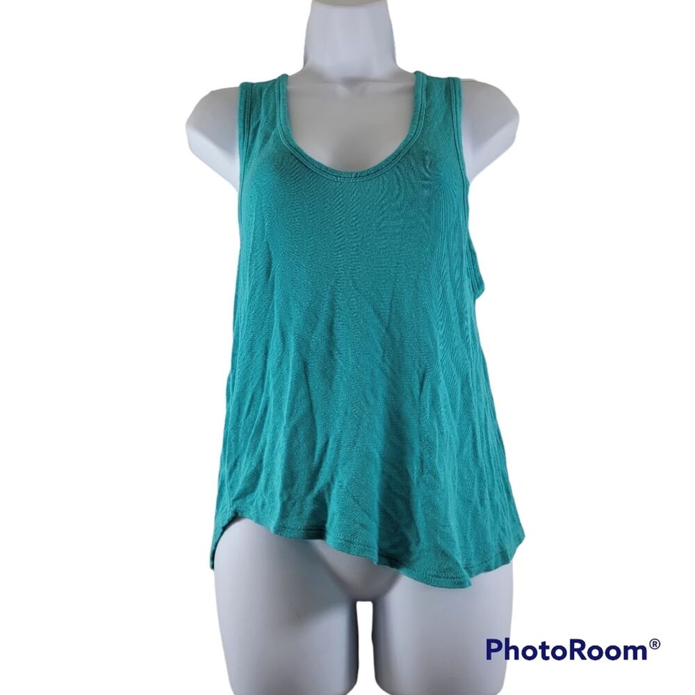 We The Free People Teal Asymmetrical Super Soft Tank Top Size XS